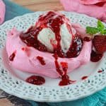 Easy Meringue Ice Cream Cups are the perfect dinner party dessert or Valentine's Day treat that the whole family will enjoy!