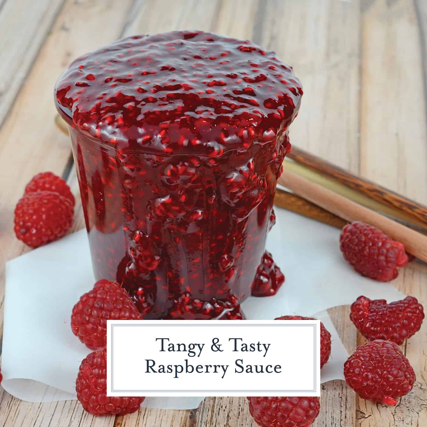 Raspberry Sauce is so versatile, use it on ice cream cheesecake, meringues, chocolate cake and more! And it only takes 5 ingredients and 20 minutes! #raspberrysauce #raspberrycoulis www.savoryexperiments.com 