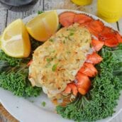 Crab Stuffed Lobster Tails is the ideal dinner for a special occasion. You won't believe how easy they are to make and how good they are! #lobsterrecipes #stuffedlobstertails www.savoryexperiments.com