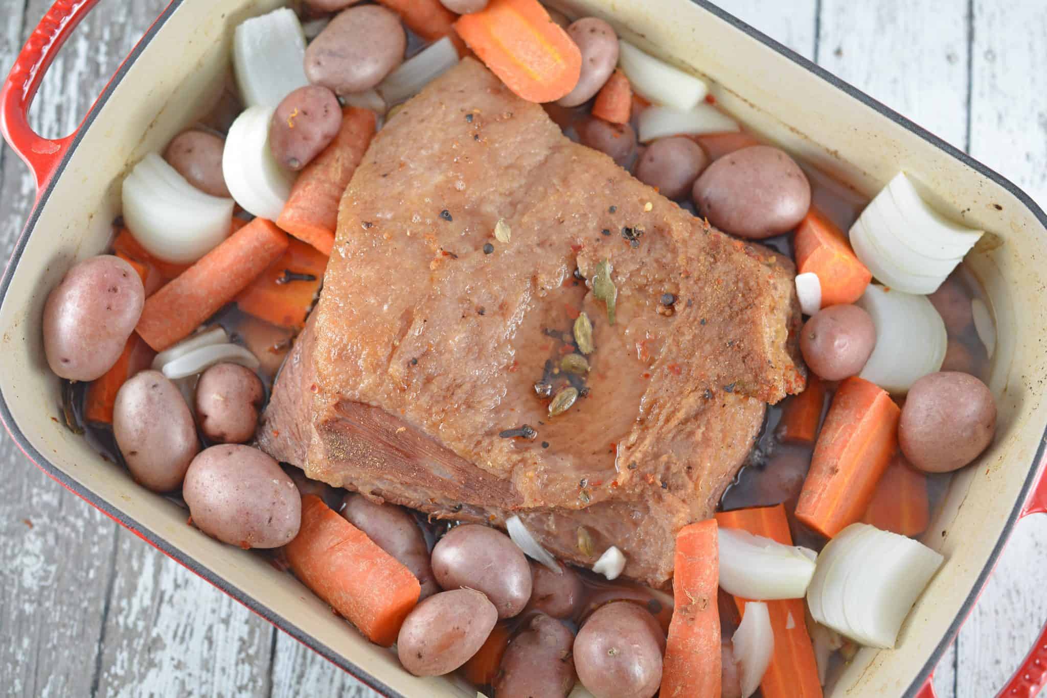 Homemade Corned Beef is simple to make, but takes about a week. The intense flavors and beautiful pink hue are worth the time and wait!