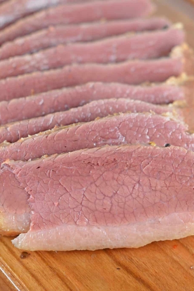 Homemade Corned Beef is simple to make, but takes about a week. The intense flavors and beautiful pink hue are worth the time and wait!