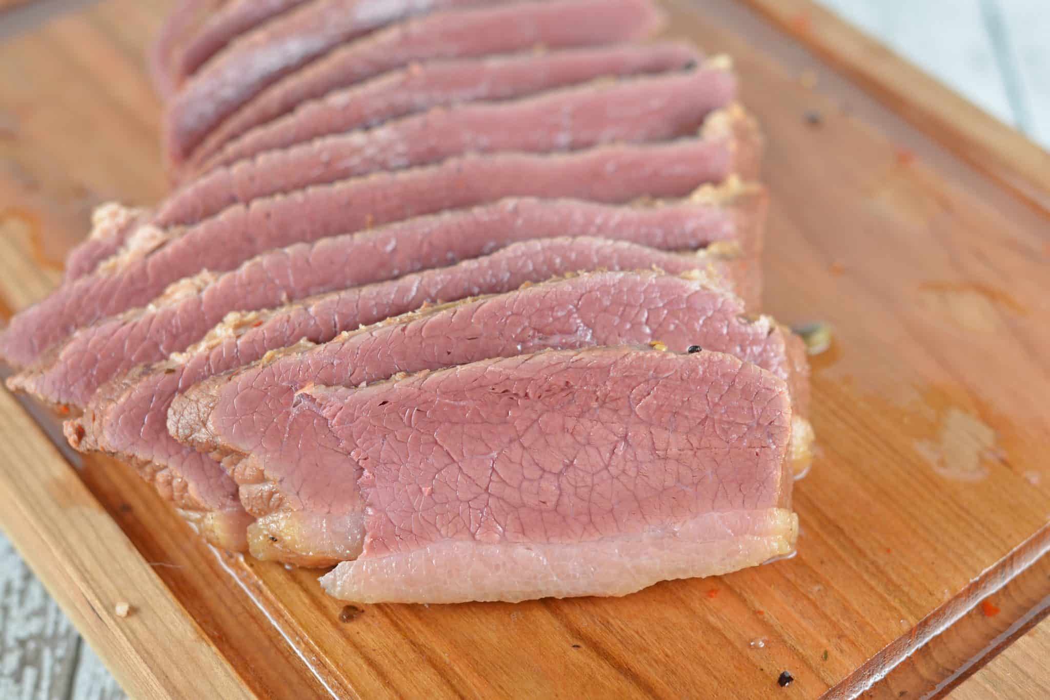 Homemade Corned Beef is simple to make, but takes about a week. The intense flavors and beautiful pink hue are worth the time and wait!