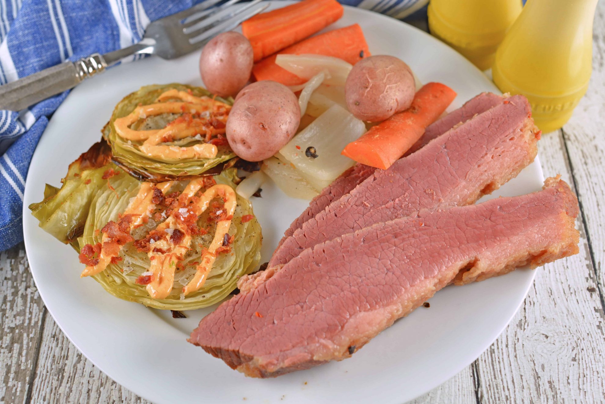 homemade corned beef with cabbage and potatoes