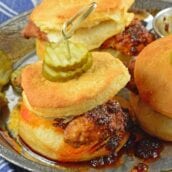 Nashville Hot Chicken Sliders Nashville hot sauce on a plate