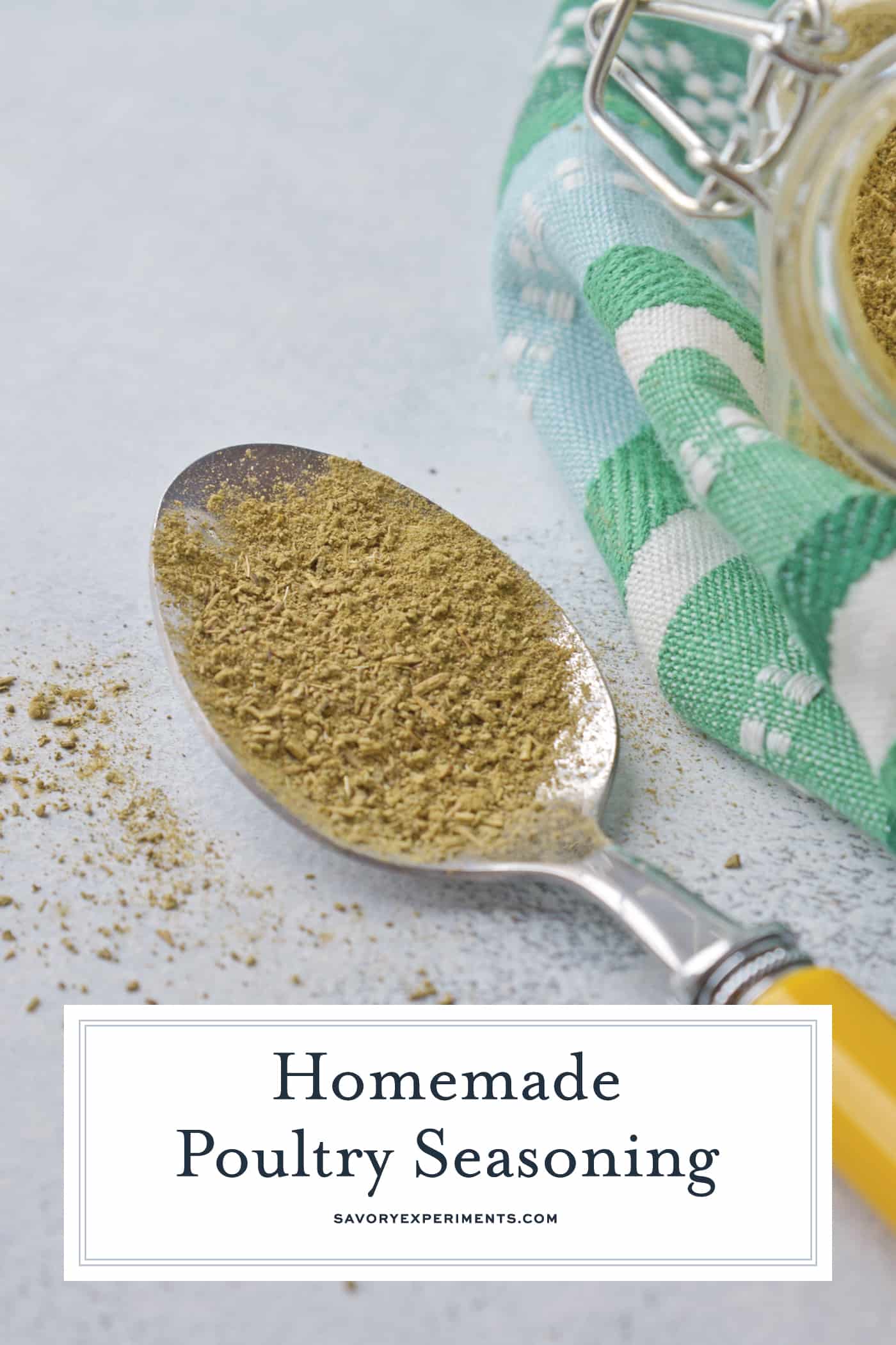 homemade poultry seasoning in a spoon