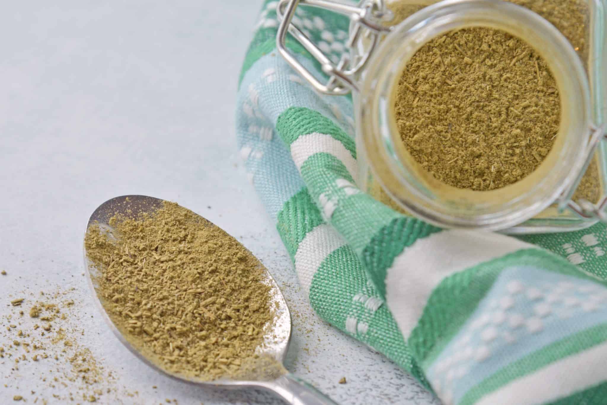 Homemade Poultry Seasoning is super easy to make, you probably already have all the ingredients in your pantry! Season chicken, beef, seafood and more! #poultryseasoning #homemadespices www.savoryexperiments.com