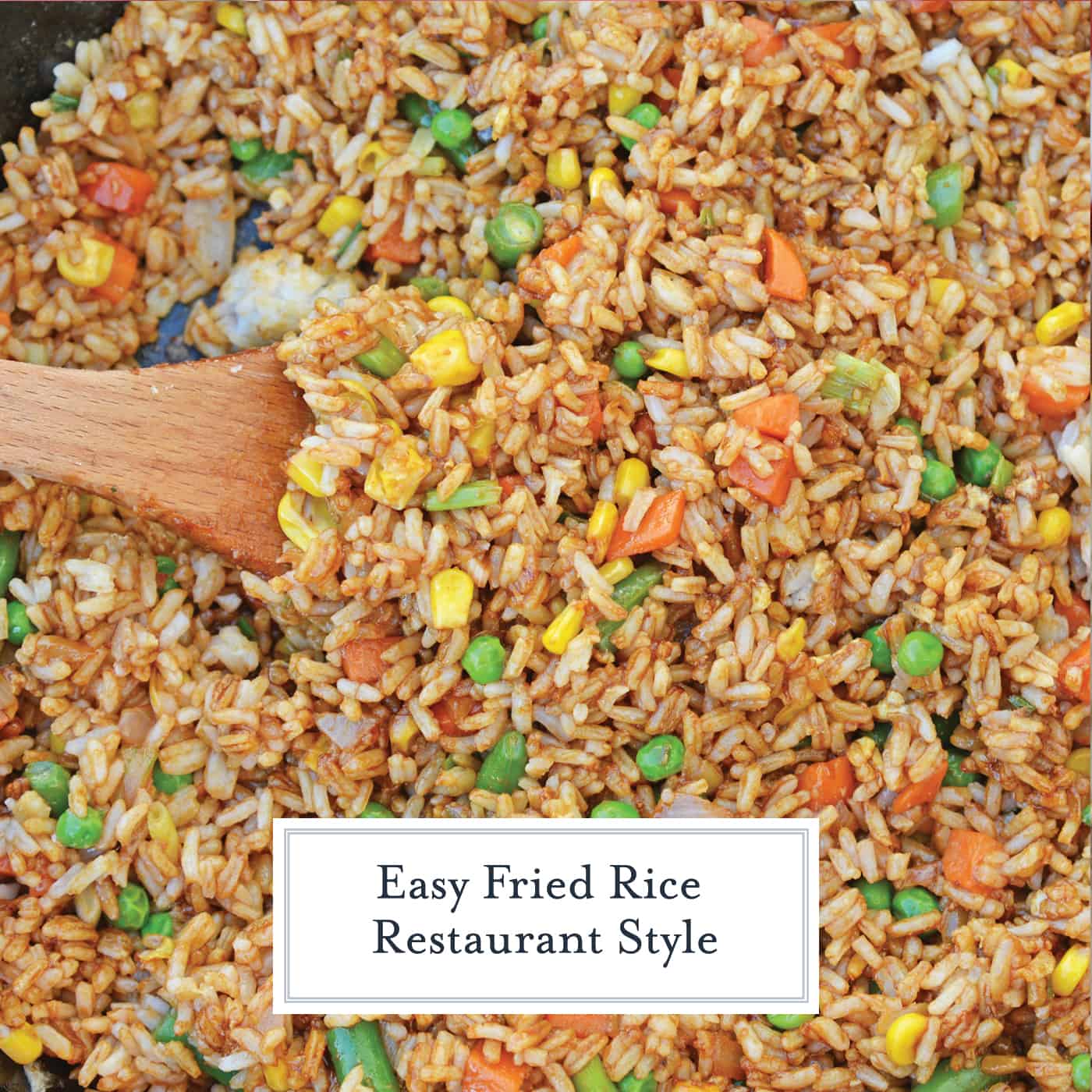 Easy Fried Rice is the best restaurant style fried rice you'll ever make! Just 15 minutes and a great way to clean out the vegetable drawer. #easyfriedrice #friedricerecipe www.savoryexperiments.com 