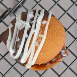 Chocolate Bacon Jam Cookie on a cooling rack