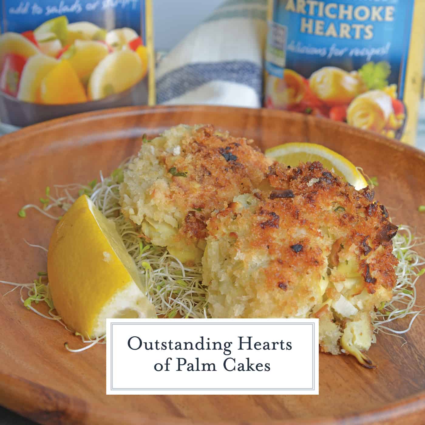 Hearts of Palm Cakes are crunchy cakes made with hearts of palm, artichokes, garlic and panko served with a zesty garlic aioli. #heartsofpalm #vegetariancrabcakes www.savoryexperiments.com 