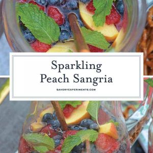Sparkling Peach Sangria collage for Pinterest