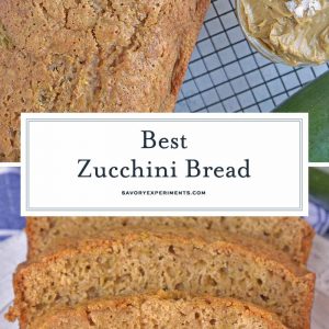 Best Zucchini Bread is the most moist zucchini bread recipe made by a pastry chef. One of the best zucchini recipes ever! Serve with zingy molasses butter. #bestzucchinibread #zucchinirecipes www.savoryexperiments.com