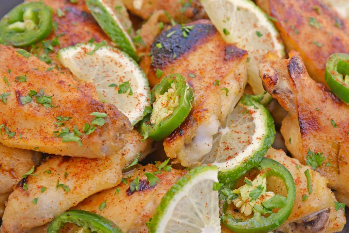close up of jalapeno lime wings 