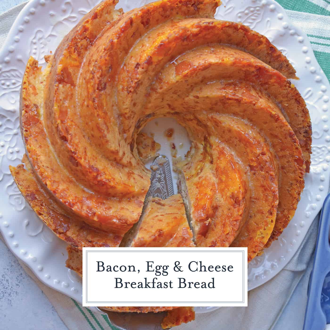Bacon, Egg and Cheese Breakfast Bread is an easy breakfast recipe for feeding a large group. Prepare ingredients before and simply bake in the morning. #breakfastbread #easybreakfastrecipes www.savoryexperiments.com 