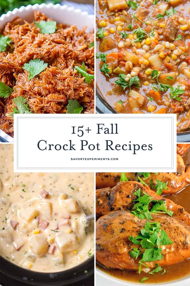 fall crock pot recipes collage