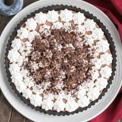 overhead shot of french silk pie