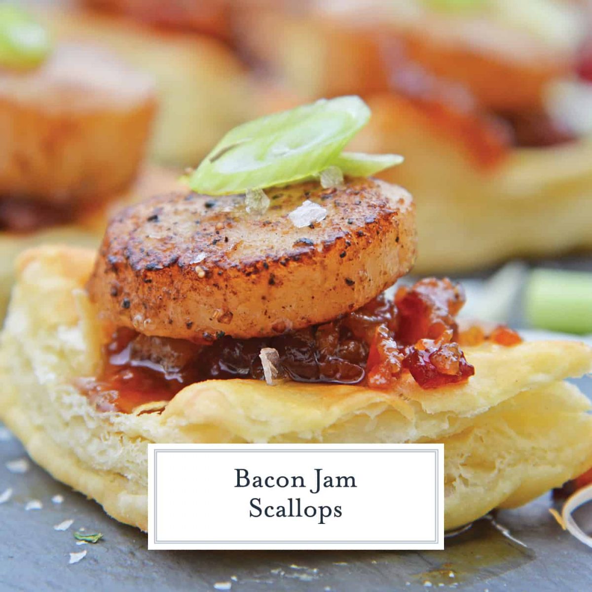 Bacon Jam Scallops Puff Pastry Appetizer Recipe