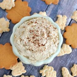 overhead shot of pumpkin pie dip