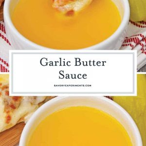 Collage of garlic butter sauce for Pinterest