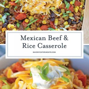 Collage of Mexican Beef and Rice Casserole for Pinterest
