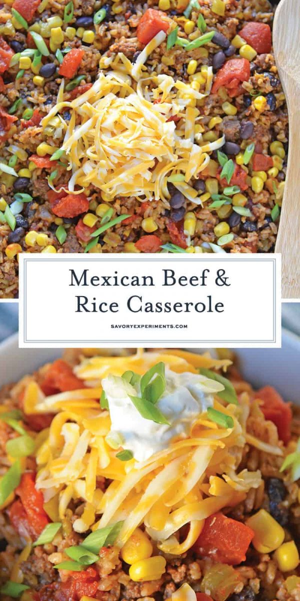 Mexican Beef and Rice Casserole - One Dish Ground Beef Recipe