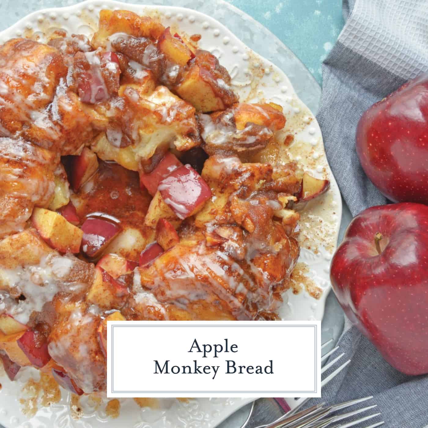 Apple Monkey Bread is an easy monkey bread with canned biscuits and fresh apples. A winning brunch and breakfast recipe for special occasions. #monkeybreadrecipe #easymonkeybread www.savoryexperiments.com