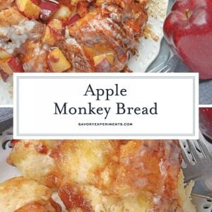 Apple Monkey Bread is an easy monkey bread with canned biscuits and fresh apples. A winning brunch and breakfast recipe for special occasions. #monkeybreadrecipe #easymonkeybread www.savoryexperiments.com