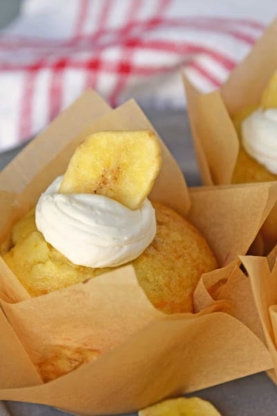 Five Ingredient Banana Cupcakes are a fabulous alternative to making banana bread with overly ripe bananas. This easy cupcake recipe will blow your mind! #easycupcakerecipes #bananacupcakes #bananarecipes www.savoryexperiments.com