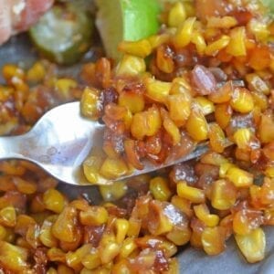 Southern Fried Corn is a simple southern recipe caramelizing corn and onions for a sweet side dish or taco filling! #friedcorn #cornrecipes #easysidedishes www.savoryexperiments.com