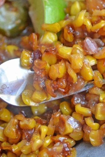 Southern Fried Corn is a simple southern recipe caramelizing corn and onions for a sweet side dish or taco filling! #friedcorn #cornrecipes #easysidedishes www.savoryexperiments.com