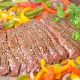 Sheet pan steak fajitas with peppers