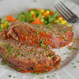 Guinness and Cheddar Meatloaf on a plate