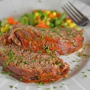 Guinness and Cheddar Meatloaf on a plate