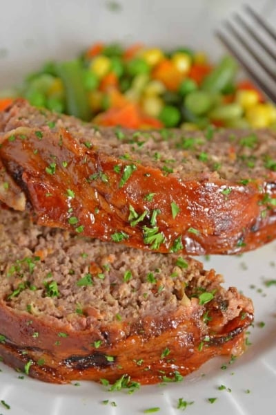Guinness and Cheddar Meatloaf on a plate