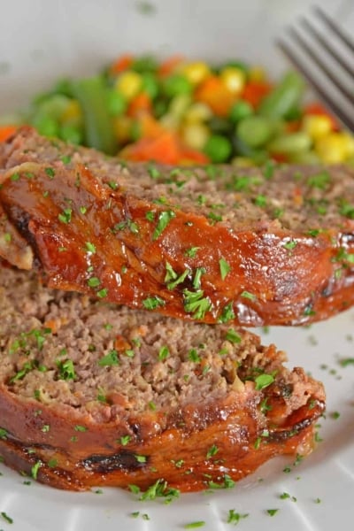 Guinness and Cheddar Meatloaf on a plate