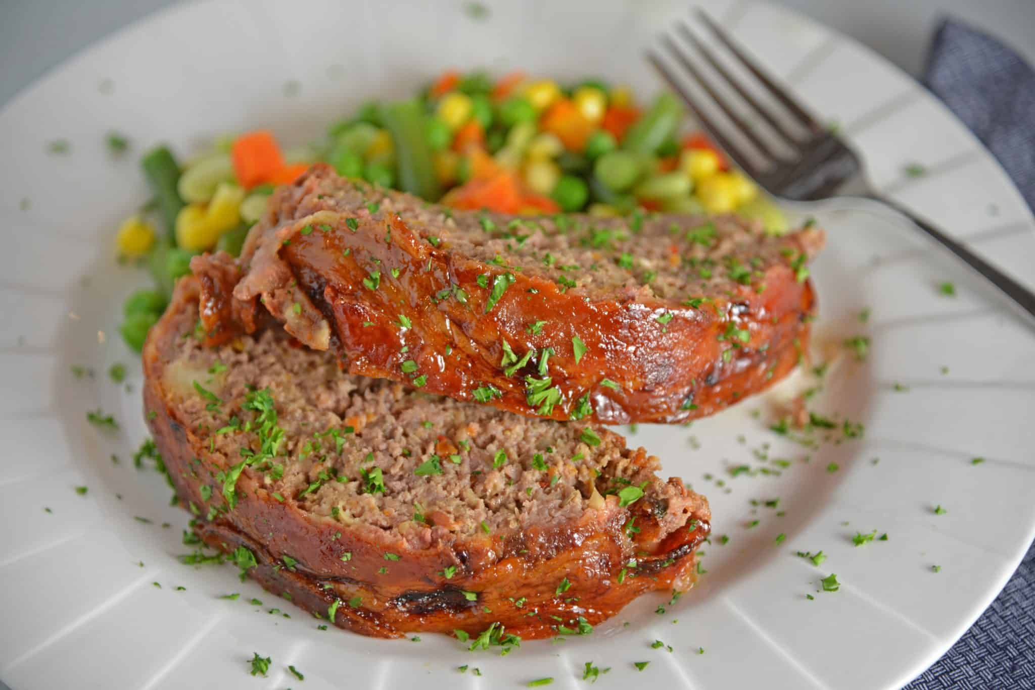 Guinness and Cheddar Meatloaf on a plate