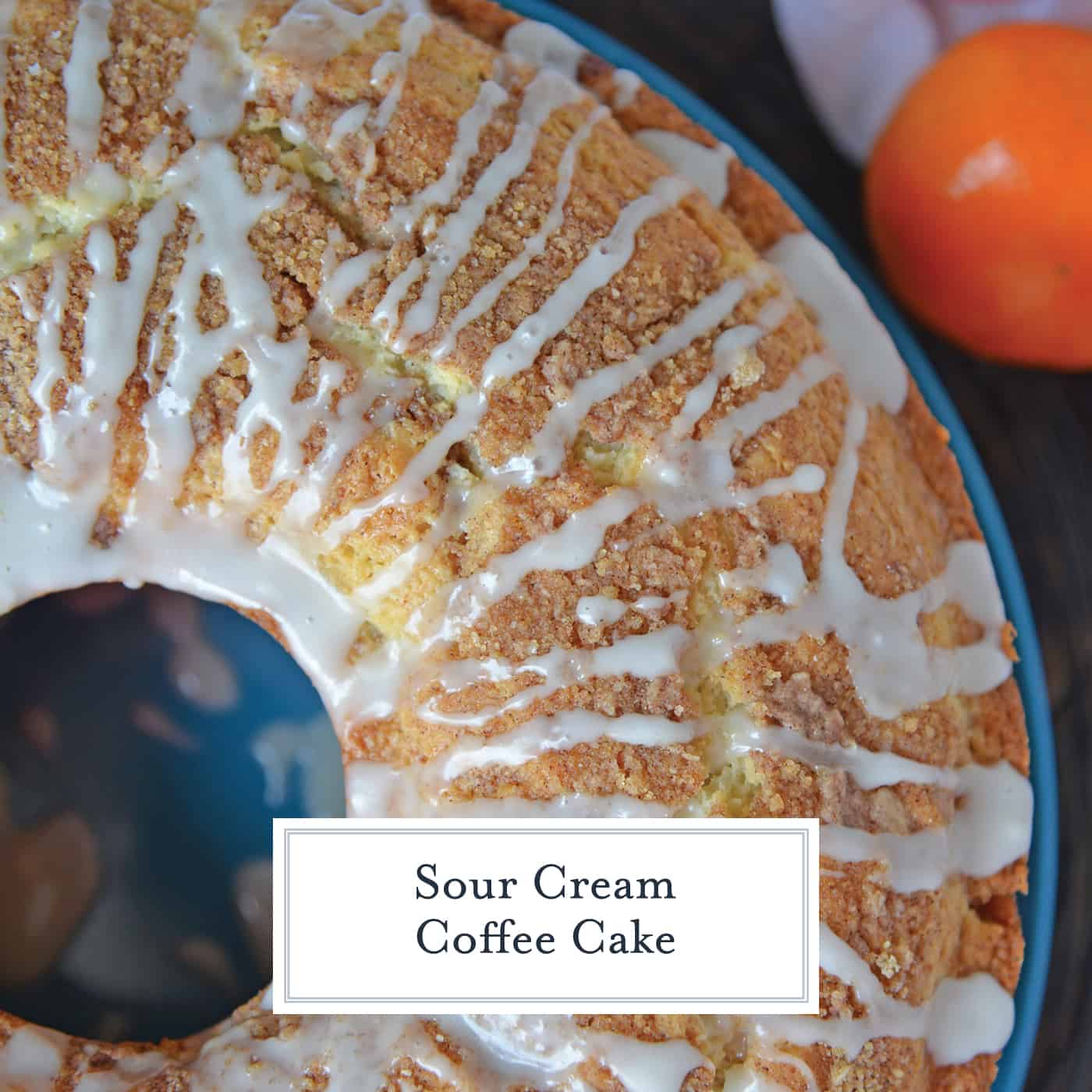 Sour Cream Coffee Cake is an easy coffee cake recipe with a streusel ribbon and crumb topping. Super moist without being overly sweet. Perfect for brunch or dessert. #sourcreamcoffeecake #easycoffeecakerecipe www.savoryexperiments.com 