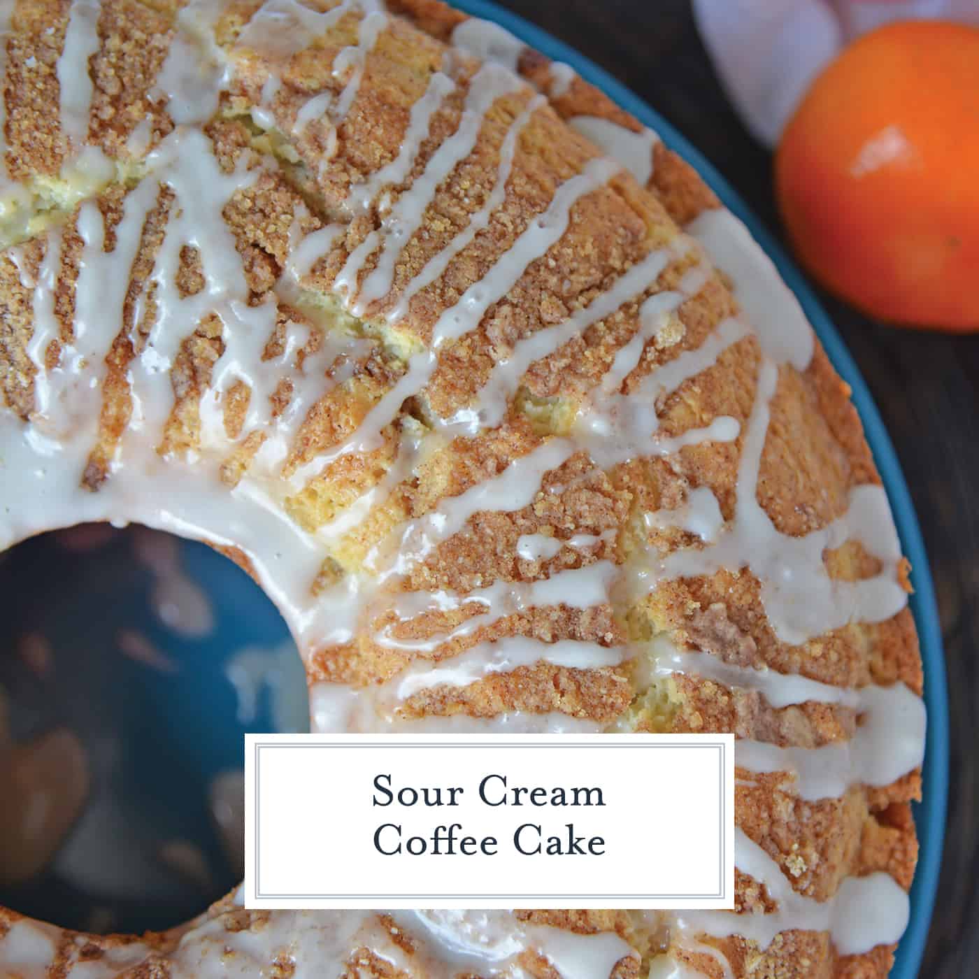 Sour Cream Coffee Cake is an easy coffee cake recipe with a streusel ribbon and crumb topping. Super moist without being overly sweet. Perfect for brunch or dessert. #sourcreamcoffeecake #easycoffeecakerecipe www.savoryexperiments.com