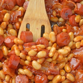 Close up of Franks and Beans