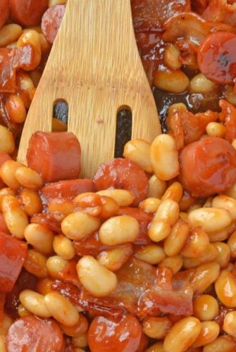 Close up of Franks and Beans