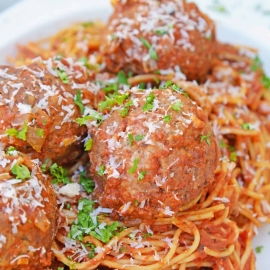 Instant Pot Spaghetti and Meatballs is perfect for nights when you need dinner fast. You won't need to know how to make spaghetti and meatballs any other way! #howtomakespaghettiandmeatballs #instantpotrecipes #spaghettiandmeatballs  www.savoryexperiments.com