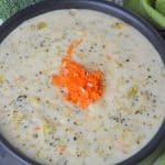 An easy instant pot recipe that tastes even better than the original Panera Broccoli Cheddar Soup. Ready in just 30 minutes! #panerasoup #instantpotsouprecipes #easyinstantpotrecipes www.savoryexperiments.com