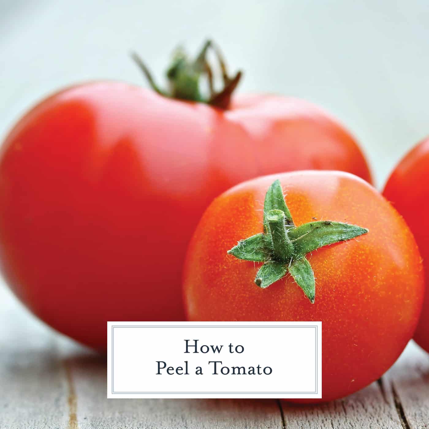 Learn how to peel a tomato in just a minute! Super easy without cooking the tomato. Perfect for sauces, salads and salsas! #howtopeelatomato #tomatoes www.savoryexperiments.com 