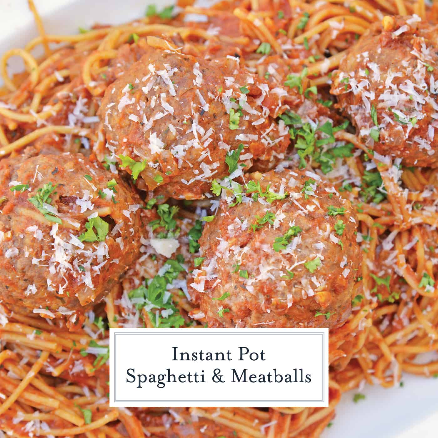 Instant Pot Spaghetti and Meatballs is perfect for nights when you need dinner fast. You won't need to know how to make spaghetti and meatballs any other way! #howtomakespaghettiandmeatballs #instantpotrecipes #spaghettiandmeatballs  www.savoryexperiments.com