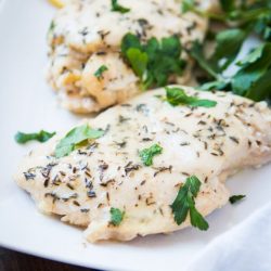 lemon butter chicken on plate