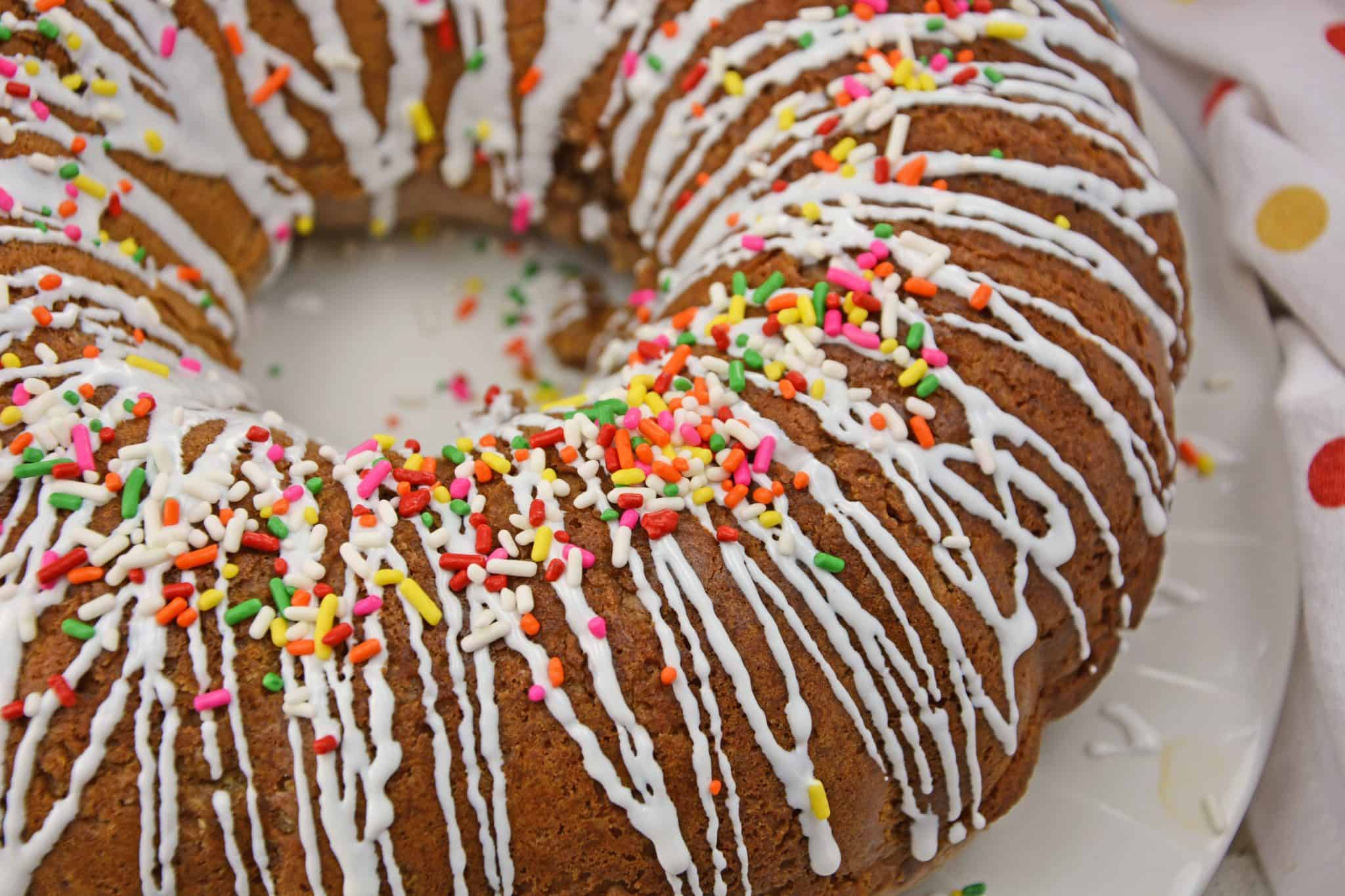 Chocolate Ice Cream Bread is an easy and fun way to use ice cream using just a few common kitchen ingredients. Add cookie frosting and colorful sprinkles for a surprisingly good munchie. #icecreambread #chocolateicecream www.savoryexperiments.com