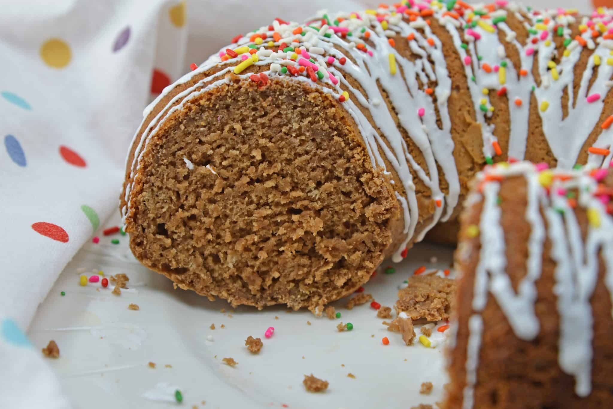 Chocolate Ice Cream Bread is an easy and fun way to use ice cream using just a few common kitchen ingredients. Add cookie frosting and colorful sprinkles for a surprisingly good munchie. #icecreambread #chocolateicecream www.savoryexperiments.com