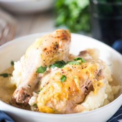 creamy italian chicken in bowl