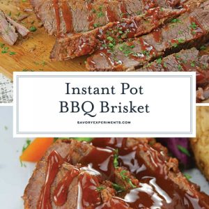 Instant Pot BBQ Brisket is the perfect dinner idea! Brisket will stay moist and offer loads of flavor.#instantpotrecipes #BBQbrisket #howtocookbrisket www.savoryexperiments.com