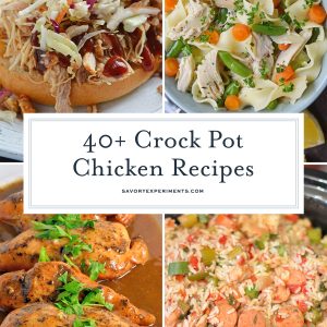 collage of crock pot chicken recipes