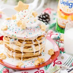 Sugar cookie pancakes with frosting